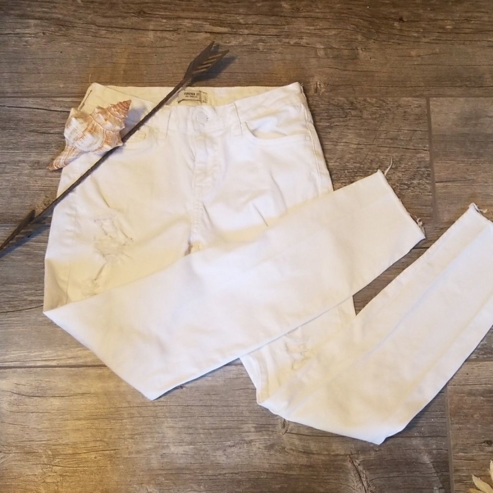 Forever 21 White Skinny Jeans